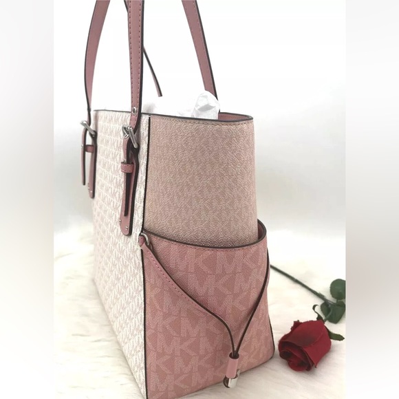 AUTH NWT MICHAEL Michael Kors Voyager Monogram ColorBlock Tote Bag-PrimroseMulti - Picture 10 of 11